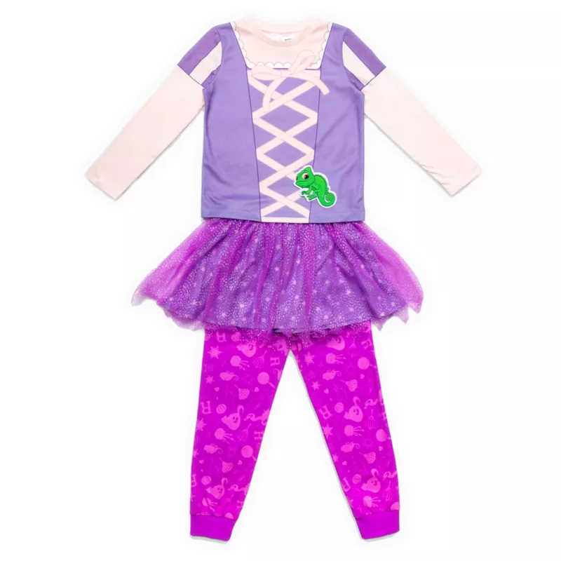 Rapunzel Pyjamas Set With Tutu For Girls, Tangled 1 Rapunzel Pyjamas Set With Tutu For Girls, Tangled