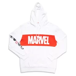 Marvel Logo White Hoodie For Adults