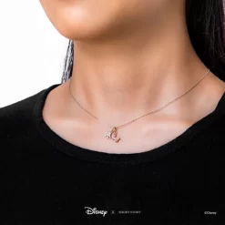 Disney Necklace Diamante Mickey Gloves & Bow, Silver -Magic Mode Shop 348658000968 2
