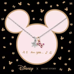 Disney Necklace Diamante Mickey Gloves & Bow, Silver -Magic Mode Shop 348658000968 3
