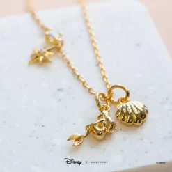 Disney Necklace Little Mermaid, Gold -Magic Mode Shop 348658024605 1