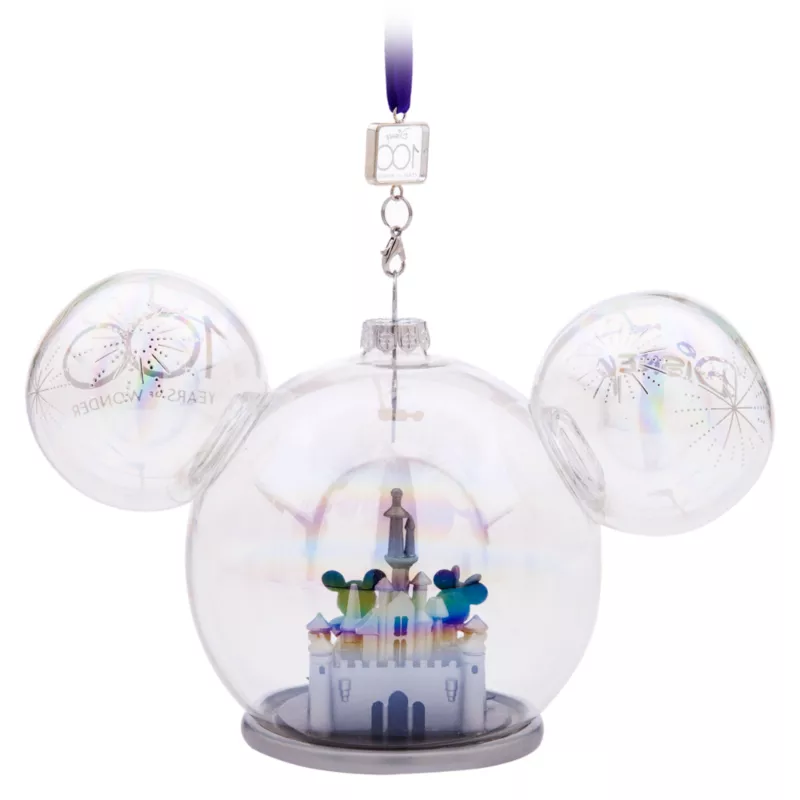 Mickey And Minnie Mouse Glass Sketchbook Ornament, Disneyland - Disney100 2 Mickey And Minnie Mouse Glass Sketchbook Ornament, Disneyland - Disney100 - Image 2